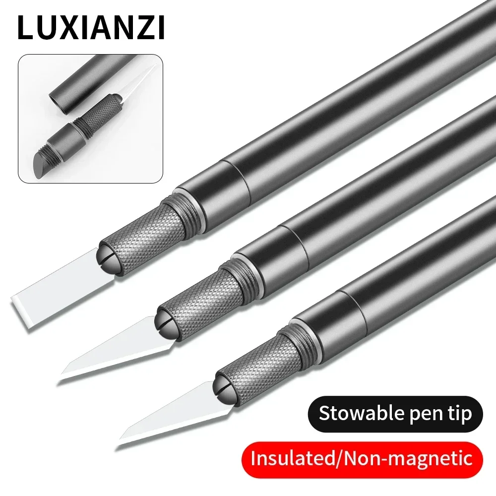 LUXIANZI Ceramics Blade Carving Knife Aluminum Alloy Non-Slip Handmade For PCB Repair DIY Hand Tools  Engraving Craft Knives