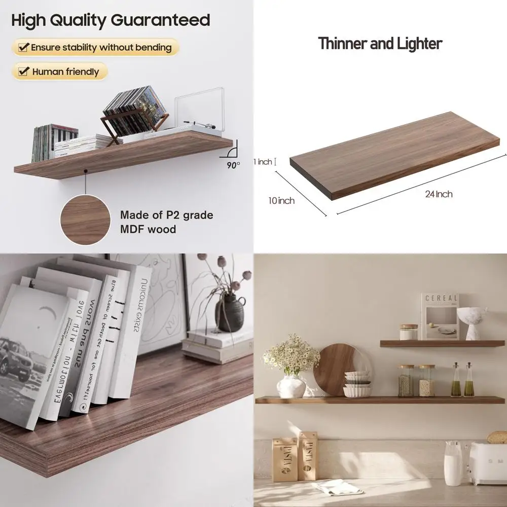 Set Of 3 Walnut Flo…