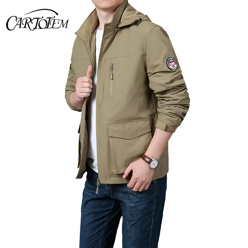 

Men's hooded jacket - Outdoor hiking windproof casual jacket - New hooded detachable breathable multi pocket workwear jacket