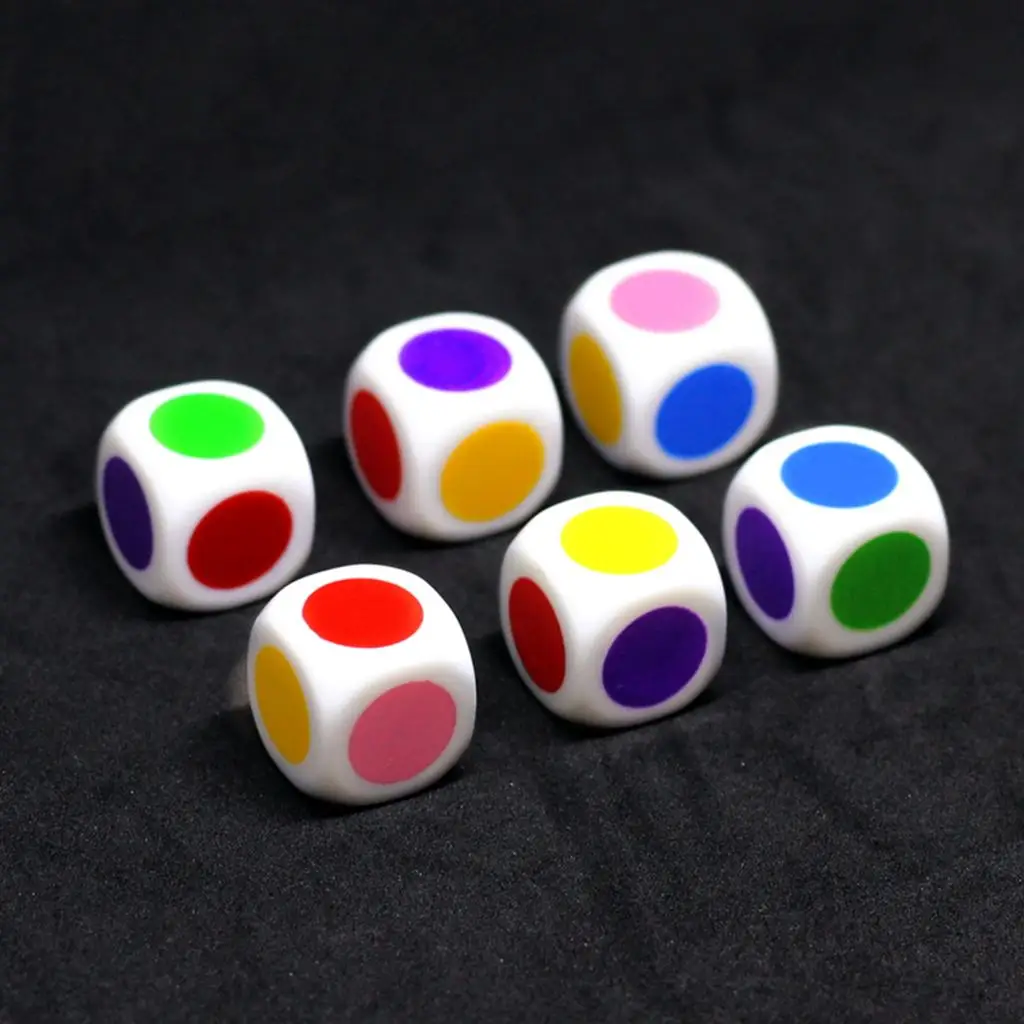 Dadi D6 quadrati da 10 pezzi da 16 mm a 6 facce, angolo rotondo a 6 colori per DnD D&D TRPG
