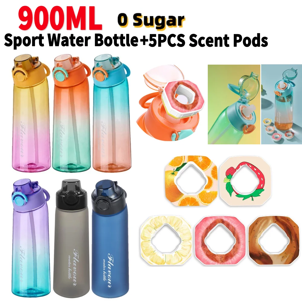 

900 ML Gym Sport Bottle with Grip Lid BPA-Free Sports Bottle with Straw Gym Water Bottles for Sports Fitness Running Hiking Yoga