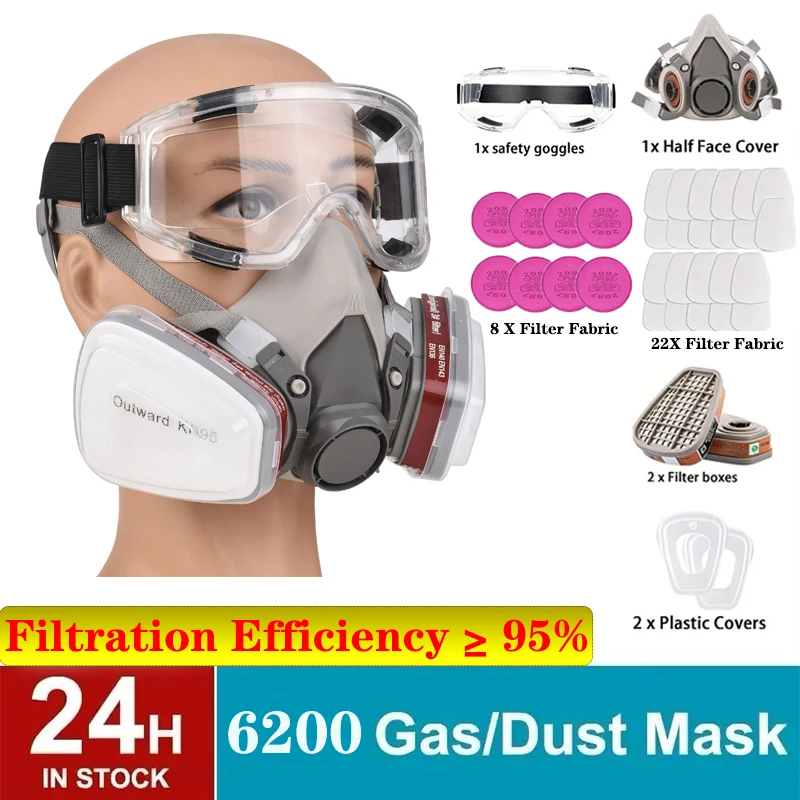 Neue 36 in 1/6200 Staubgas-Atemschutz maske Halbgesichts-Staub maske zum Lackieren Sprühen organischer Dampf chemischer Gas filter Arbeits sicherheit