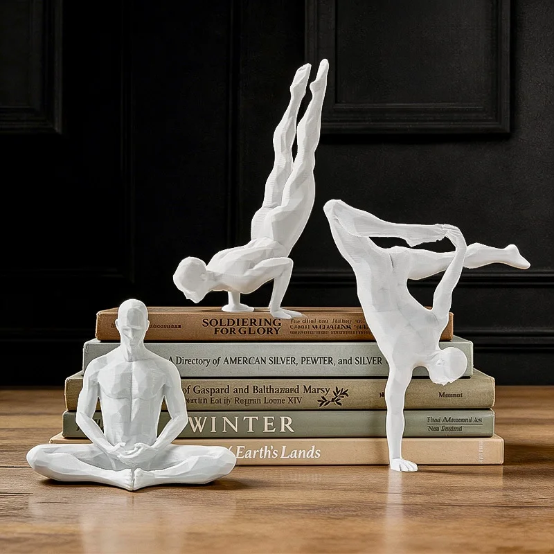 3D Decorative Yoga Gym 3D Multi Pose Small Ornament Creative Home Desktop Tea Table Landscape Rockery