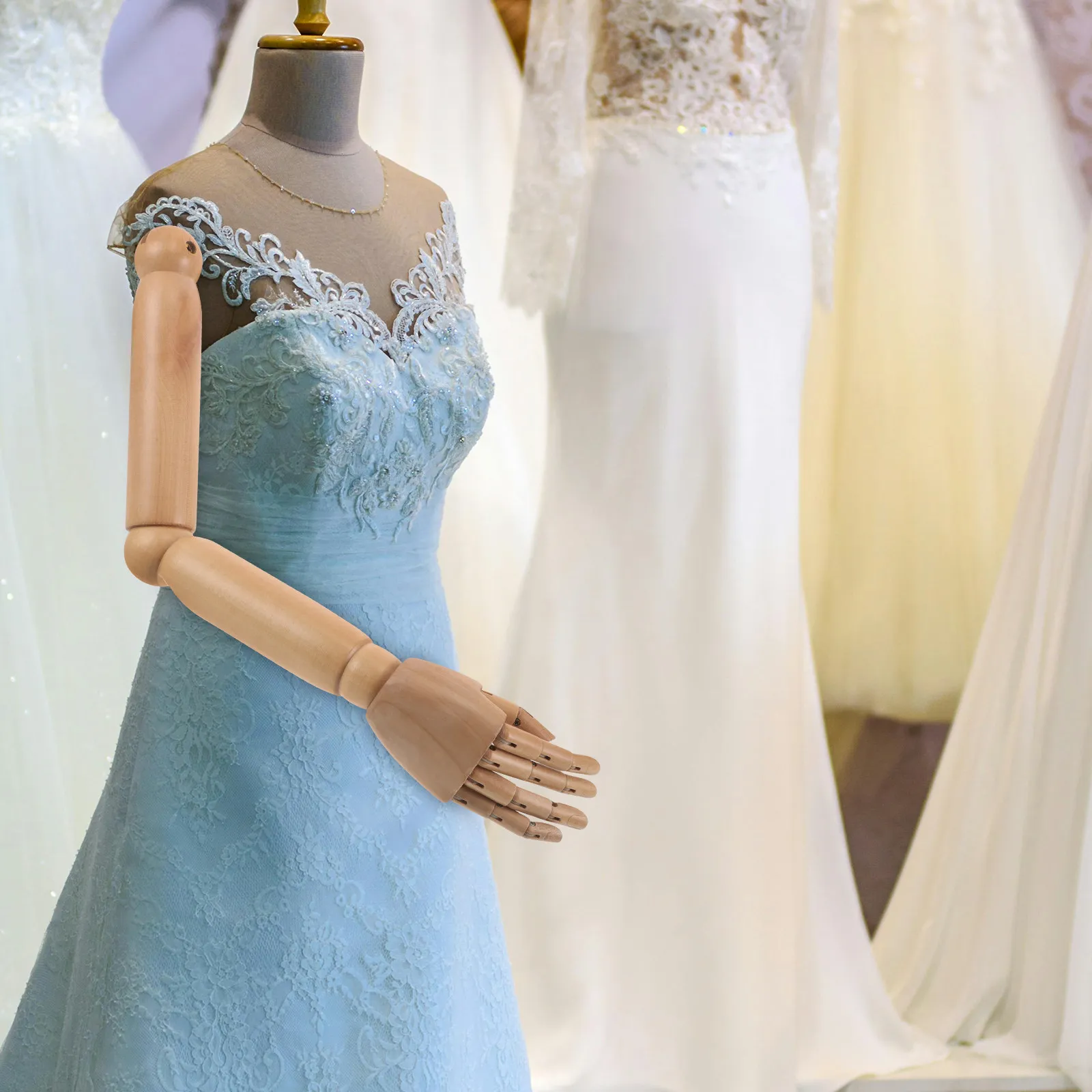 

Пара реалистичных деревянных рук-манекенов для замены, с подвижными суставами, из натурального дерева, для демонстрации и художественных проектов, светло-коричневые