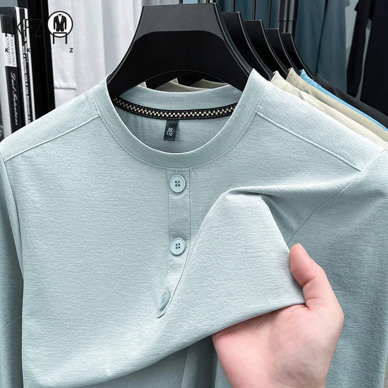 Men's Fashion Henley Neck Sweatshirt With Button Detail Soft Fabric For Daily And Leisure Activities