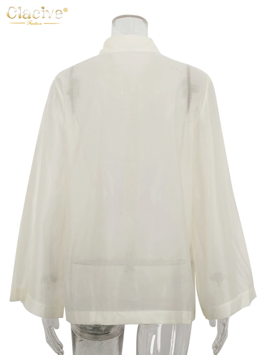 Beige Women's Casual Lapel Shirt - Long Sleeve Blouse