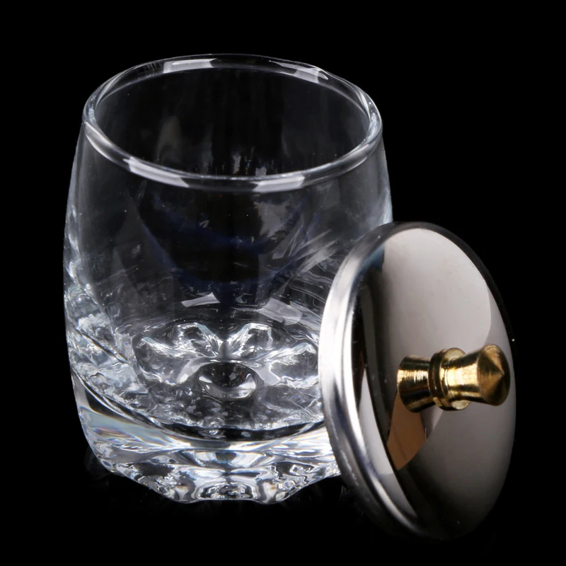 Nail Crystal Glass Nail Cup Acrylic Liquid Dappen Dish Clear Bowl Nail Powder Holder Container Crystal Cups Equipment Tools