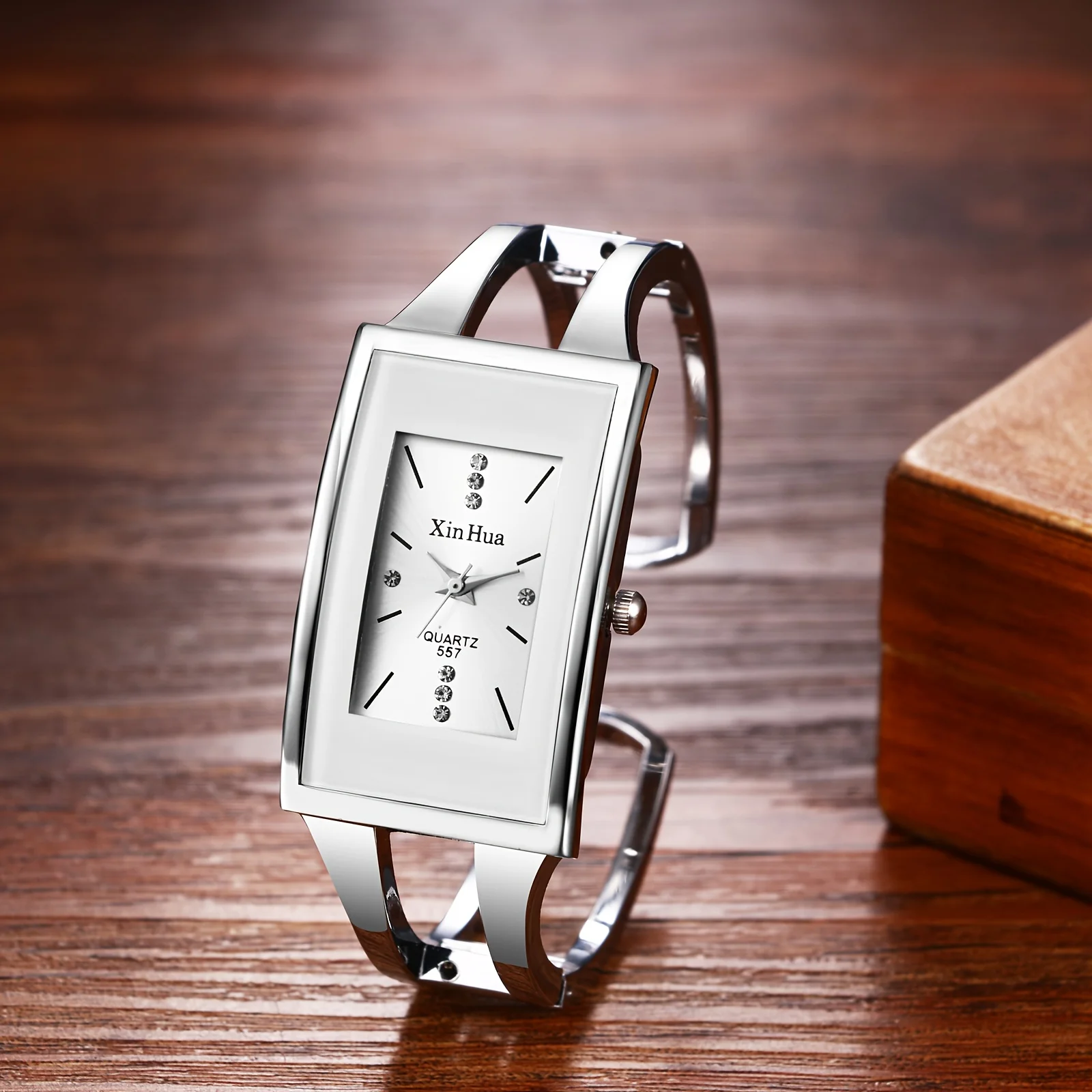 Elegant Women‘s Stainless Steel Bracelet Bangle Wristwatch,Fashion Square Shaped Quartz Watches Female Best Gift Clock Relogios