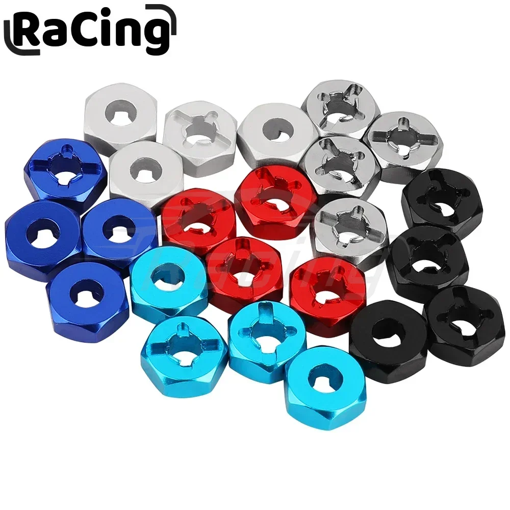 

4 шт., металлический сплав, 12 мм, шестигранный адаптер ступицы колеса, толщина 5 мм для MJX MJX14301 14302 1/14, детали для обновления радиоуправляемого автомобиля, аксессуары