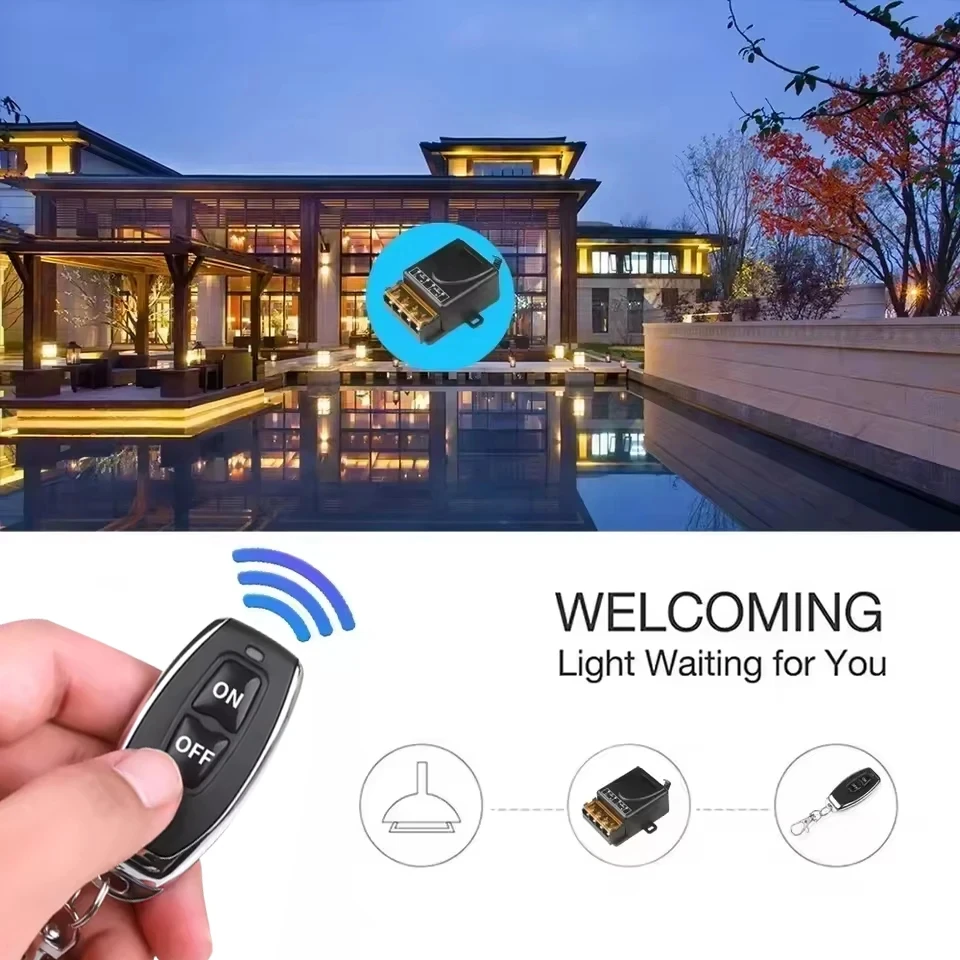 AC220V Hign Power 433Mhz Remote Control Switch On off Remote Control Transmitter for Water Pump Motor LED/Electric Appliance