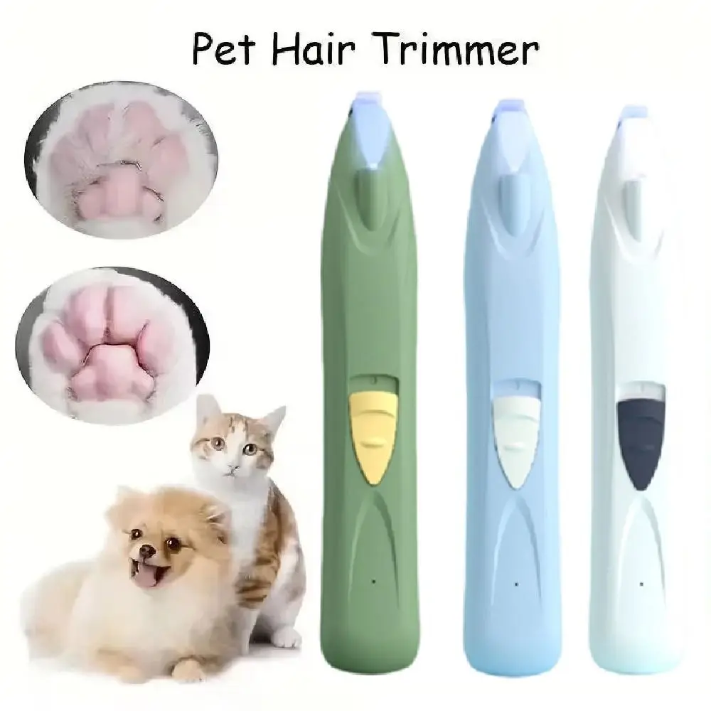 

Cordless Pet Electric Hair Trimmer USB Rechargeable Portable Pet Paw Hair Clipper with Clean Brush Low Noise Pet Foot Trimmer