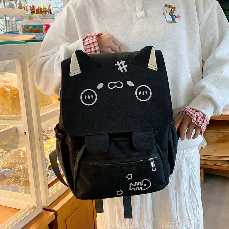 

Kawaii Cat Backpack 2025 - Cute 3D Animal School Bag for Teens, Spacious Unisex Rucksack