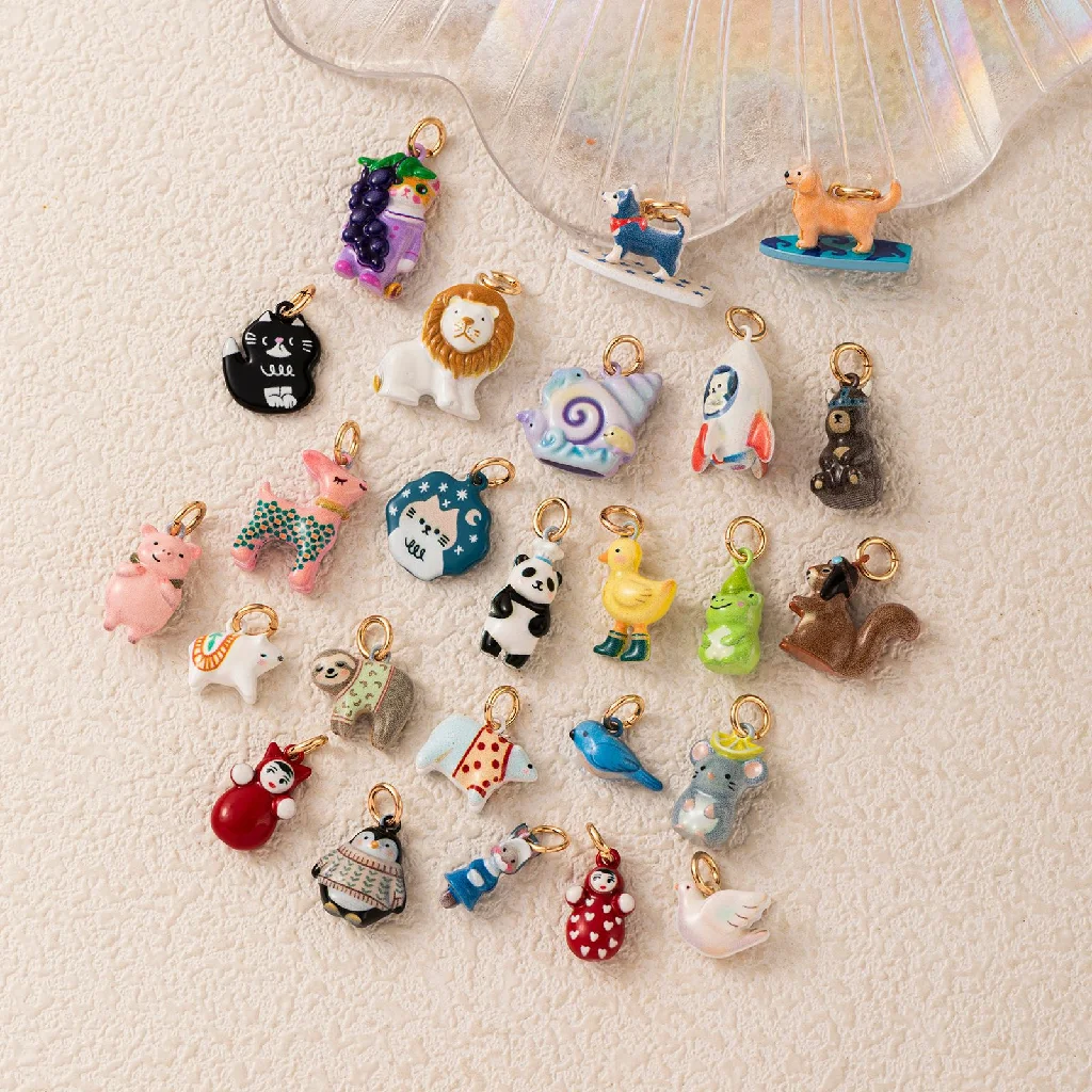 Cute Animal Pendant Cat Dog Squirrel Charm Handmade DIY Jewelry Gift Making for Bracelet Necklace Women Accessories