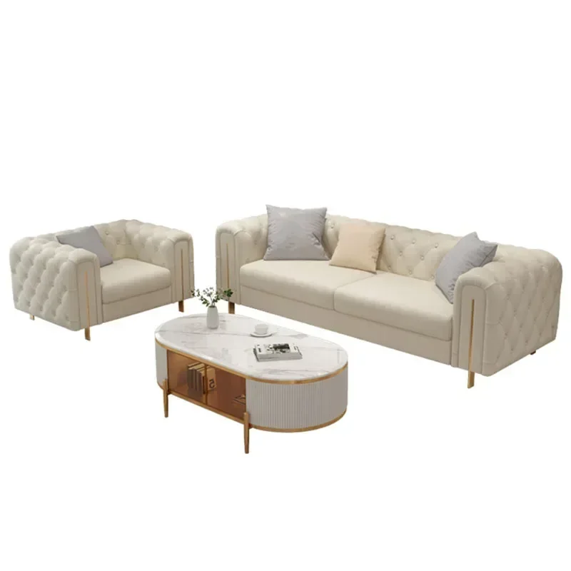 

Apartment French Sofa Simple Luxury Fabric Modern Sofa Three Person Sillon Relax Reclinable Para Salon Living Room Furniture