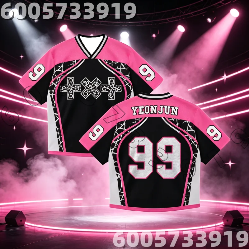 2026 Football Jersey for MOA Fans Moisture Wicking Black Pink Yeonjun 99 Number Sports T-Shirt Idol Concert Top Family Kids Tees