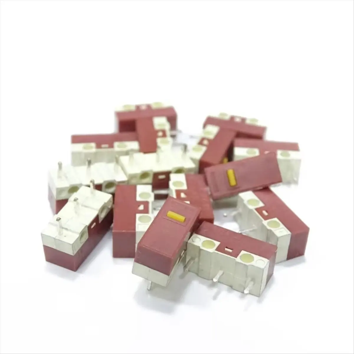 L77A 10Pcs for HUANO Mouse Micro-Switch 3Pins 20M Clicks Mice Micro-Mute Button Microswitch Set Yellow Dot