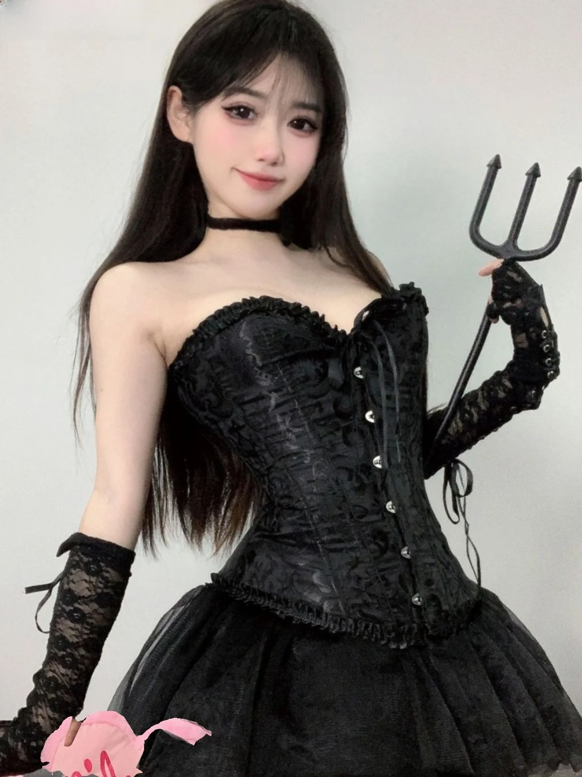 

Сексуальный k Little Devil кружевной галстук стальное кольцо собранное Pure Desire Cosmaid пышная юбка Dr оригинальный женский костюм всего тела