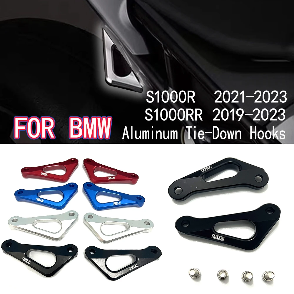 FOR BMW S1000R 2021-2023/S1000RR 2019-2023 CNC Aluminum Tie-Down Hooks – No Drilling Required, Corrosion Proof