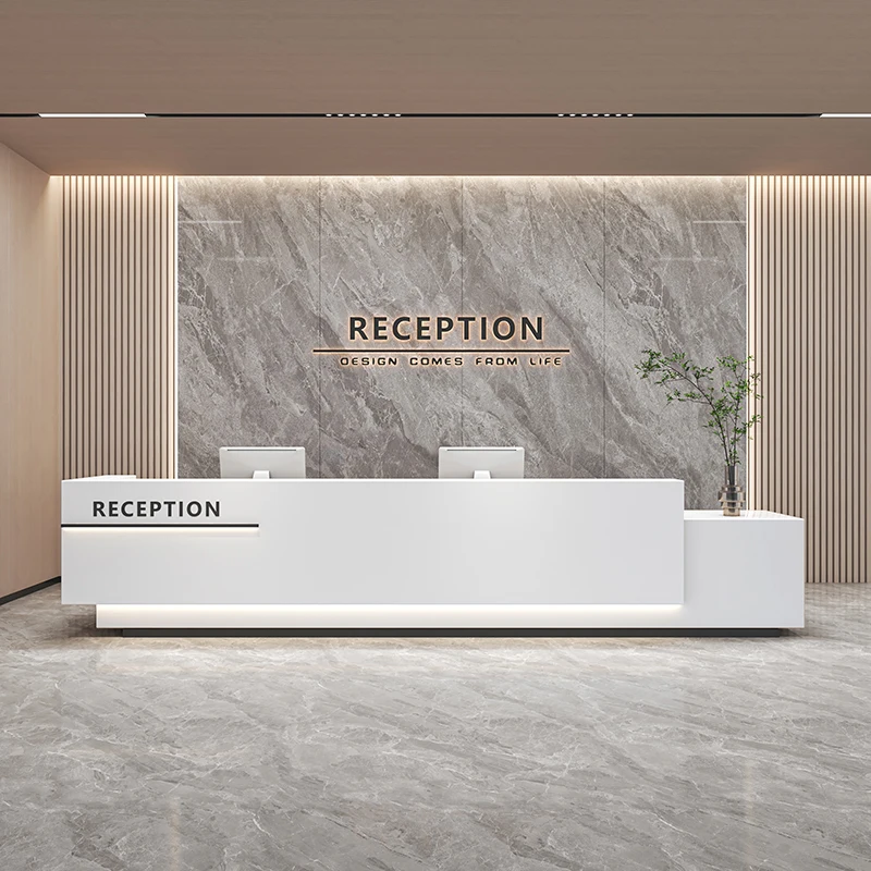 Modern Boss Reception Desk Advertising Table Reception Desk White Desks With Drawers Comptoir Caisse Industrial Furniture