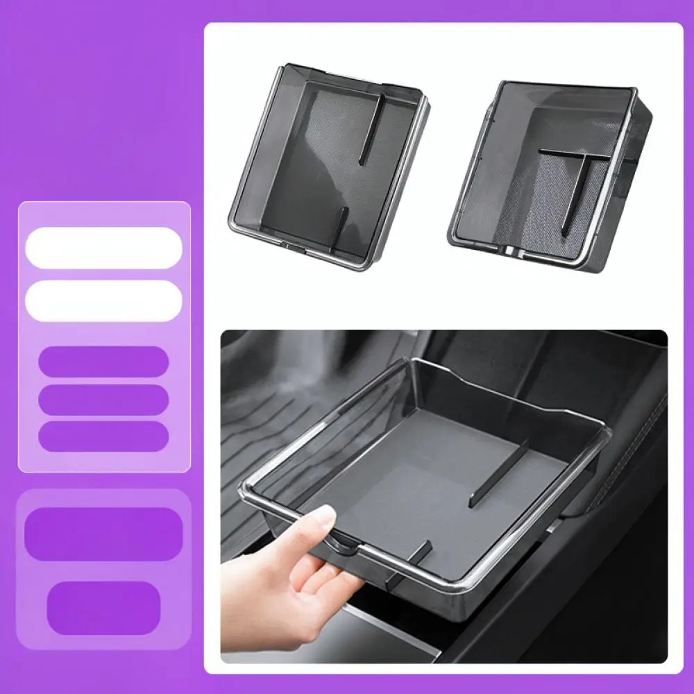 Center Console Armrest Organizer Box For Tesla Model 3 Highland Model Y Interior Accessory Storage Tray Container