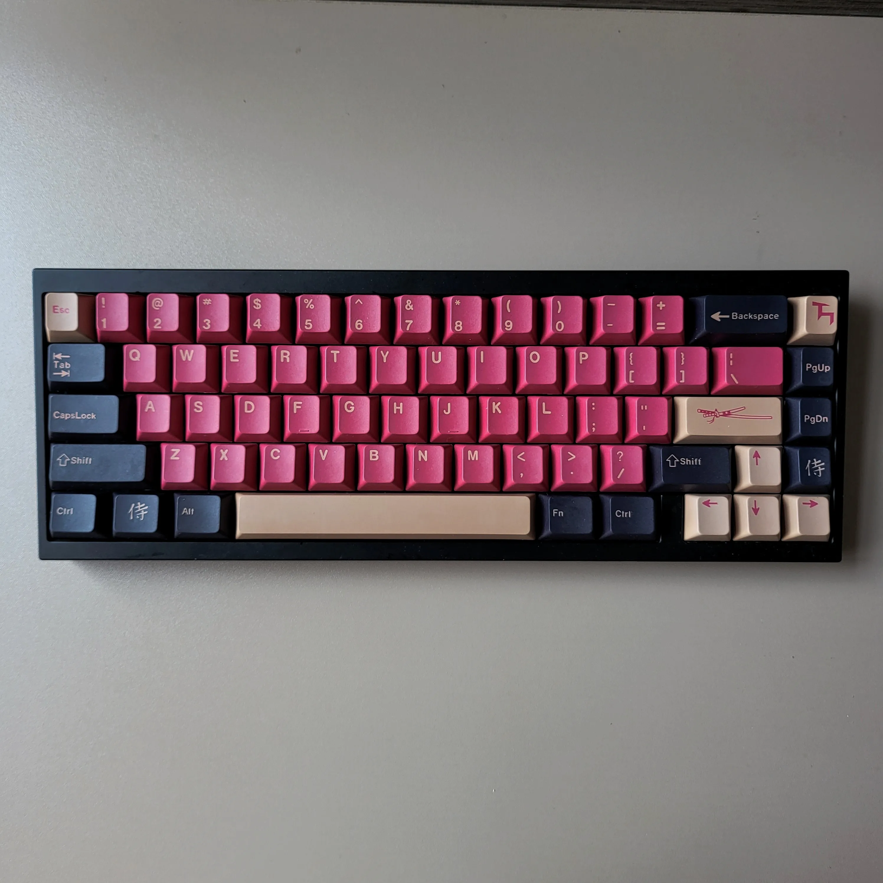 ES Spanish PBT Keycaps MOA Cherry Red Blue Samurai Night Sakura Morandi Dye Sub Keycap For ISO Layout Ansi Mechanical Keyboard