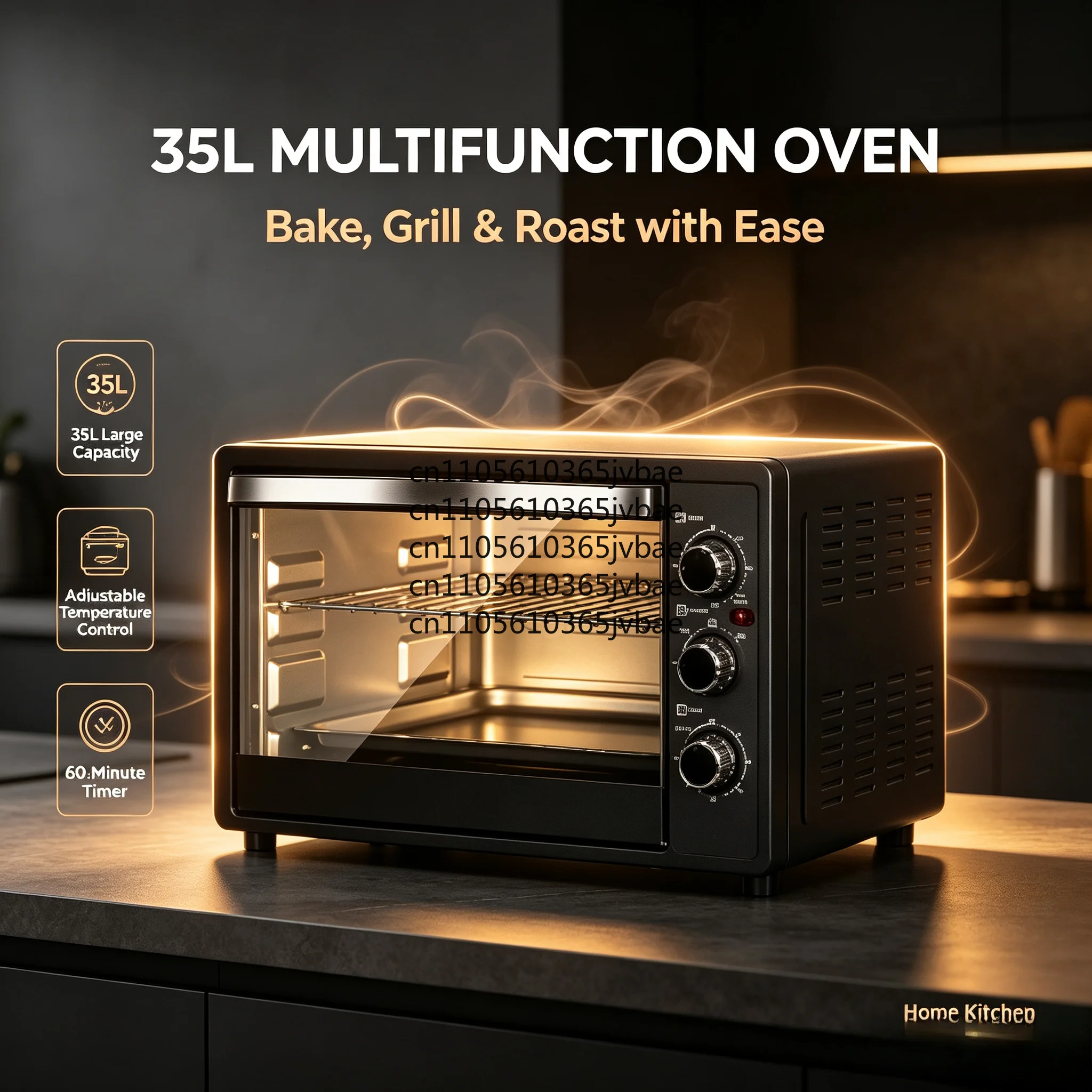 Smart Baking Equipment 35-Liter Desktop Electric Oven Windowless Household