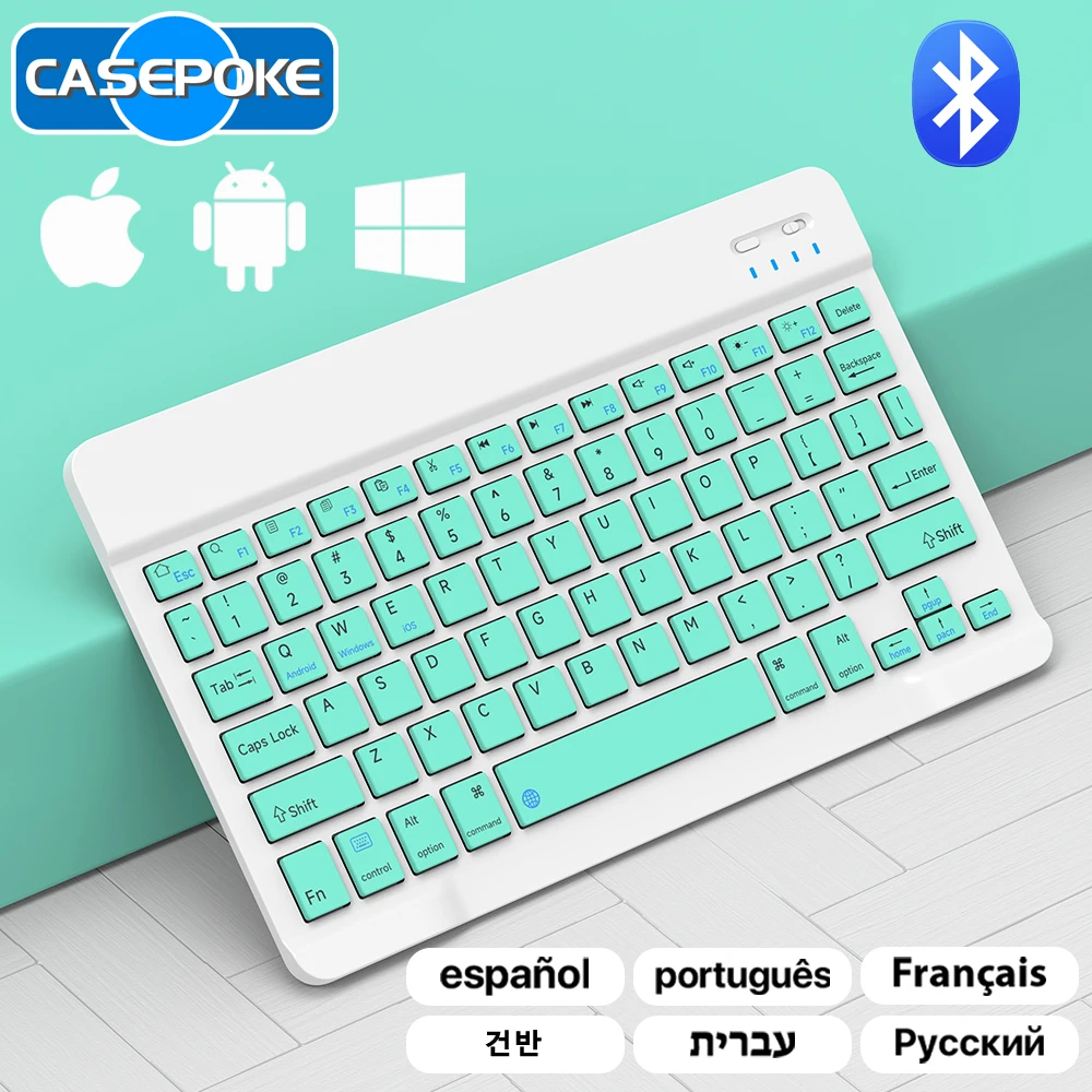 

CASEPOKE Rechargeable Tablet Wireless Bluetooth Keyboard and Mouse For iOS Android Windows Phone Tablet Keyboard for iPad iPhone
