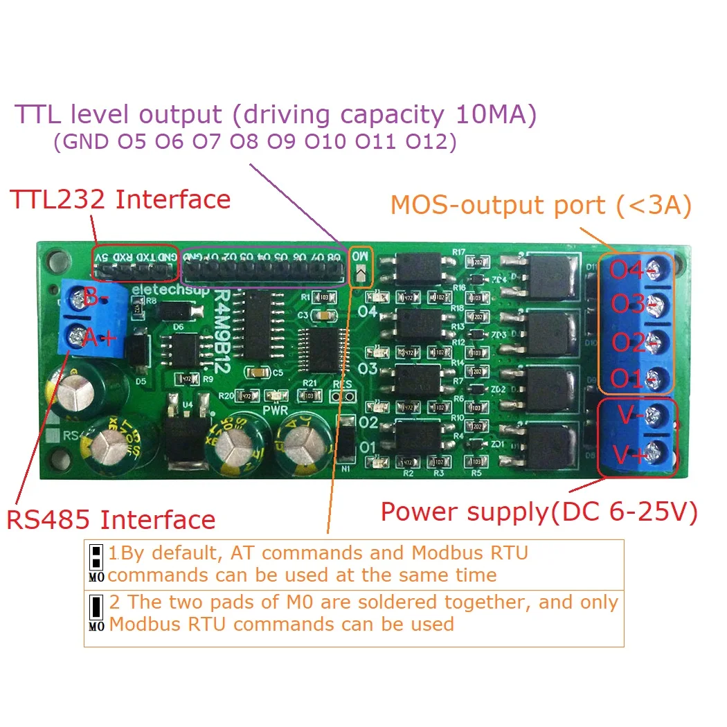 

12V 24V RS485 Multifunction 10xDC Solid State Relay Module with 4CH MOS Transistor - For Variable Transformers and Inverters