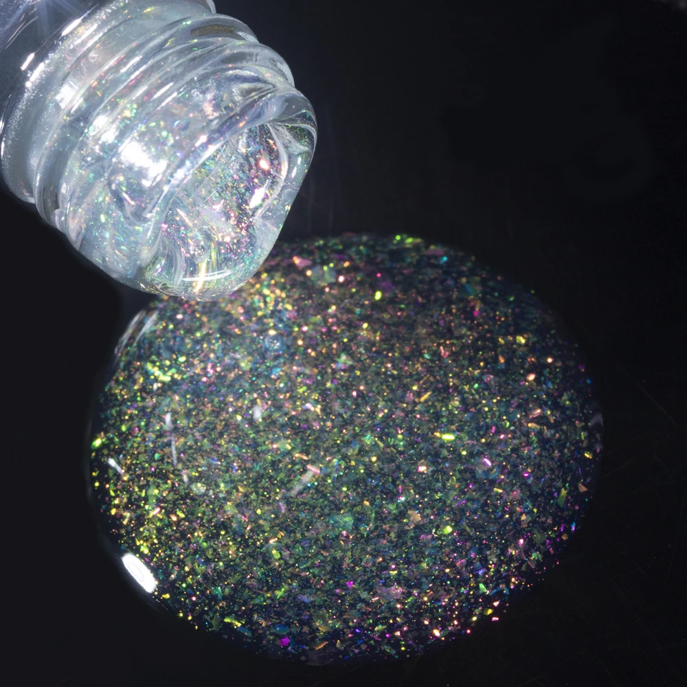 KODIES GEL Holographic Top Coat Gel smalto per unghie 15ML Semi permanente UV/LED Aurora Manicure Sparkle Shine Top Gel Finish Sealer