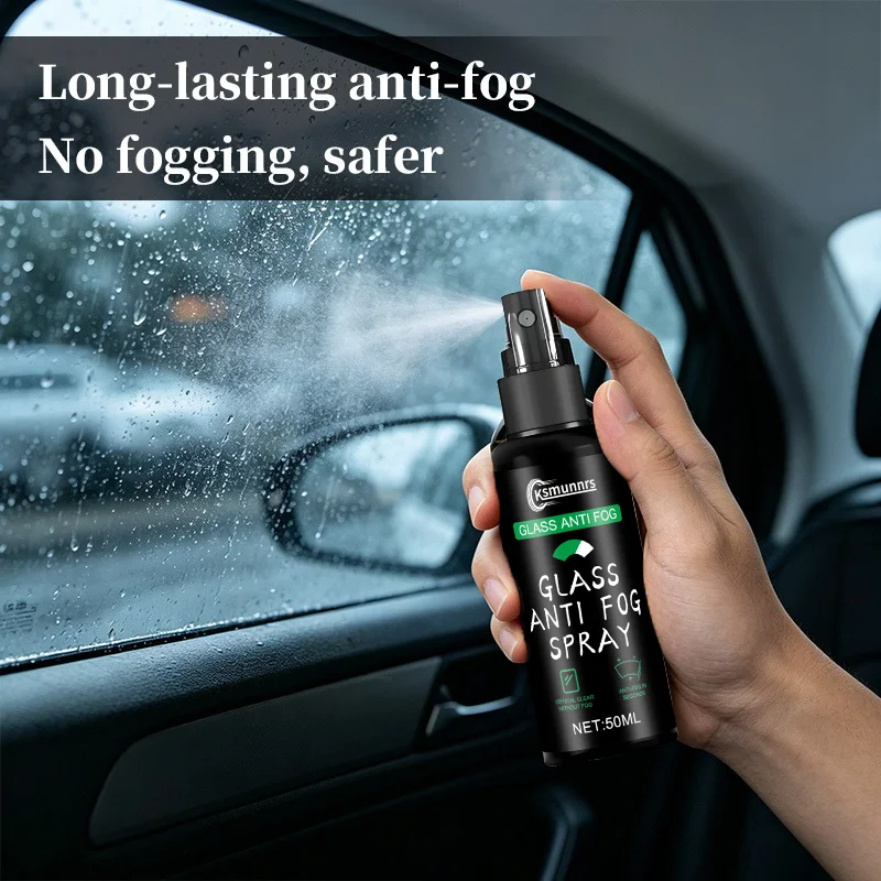 Car Glass Anti-Fog Spray, Prevents the Windshield and Rearview Mirrors from Fogging, Keeping a Clear View in Rainy and Humid Con