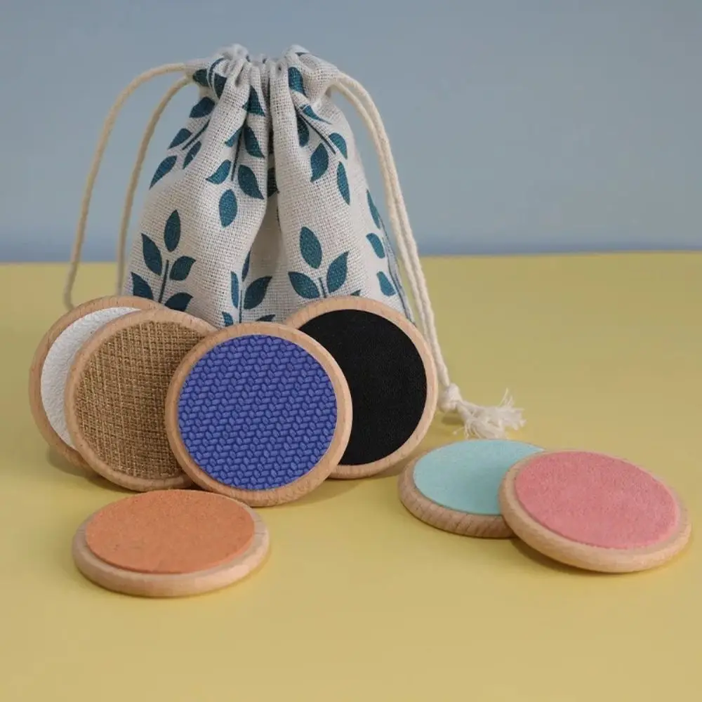 Wood Tactile Matching Board Round Pairing Classification Design Texture Sorting Game Multi Touch Experience
