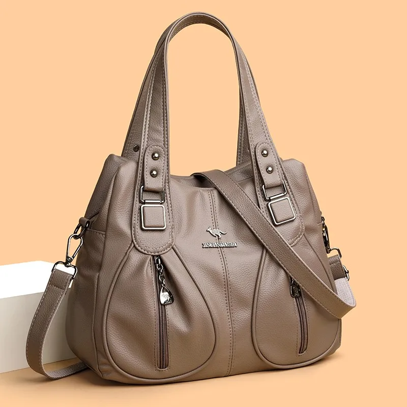 JBTP Fashion Sewing Thread Top-Handle Bags Large Capacity Soft Hot Sale Bags for Women Solid Zipper Pu Women's Handbags