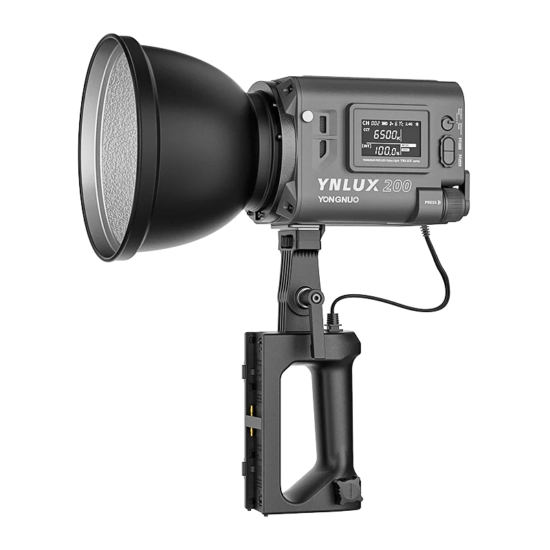 YONGNUO LUX200 YNLUX200 200W 2700K-6500K Bowens Mount Handheld Outdoor LED Light with Handle Power Adapter