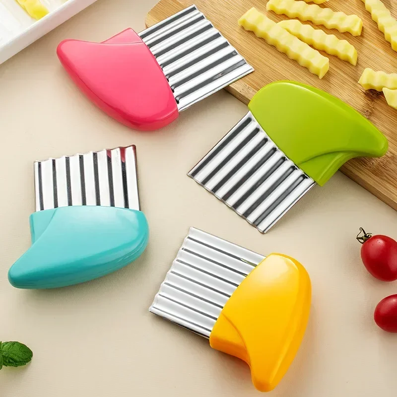 Stainless Steel Potato Knife Wave Shaped French Fries Potato Chip Slicer Carrot Fancy Vegetable Cutter Kitchen Accessories 1PCS