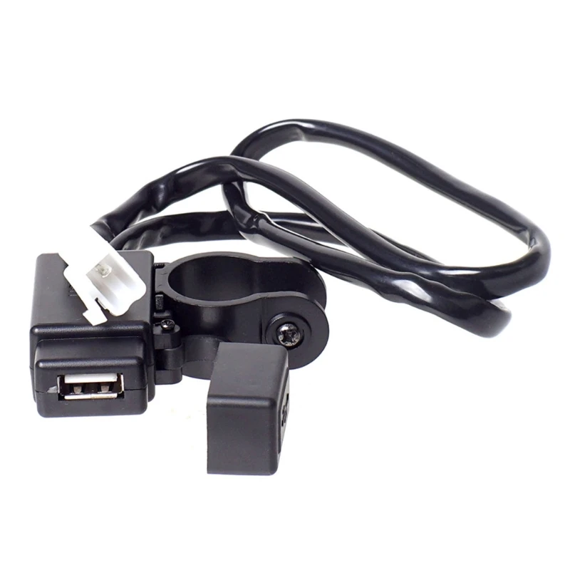 Universal Motorcycle Handlebar USB Chargers 12/24V Fast Charging Shock Resistant ABS Construction for Bikes