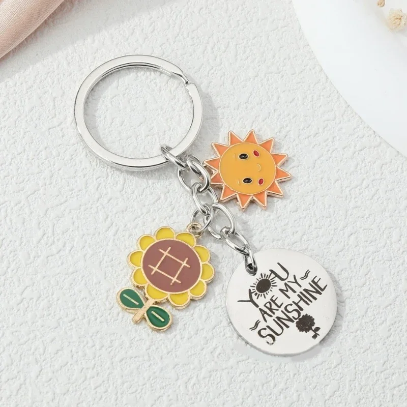 

Sun Mottos Keychain Pendant Charm Stainless Steel Keychain With Inspirational Sun Design For Daily Use And Gift Giving 87HA