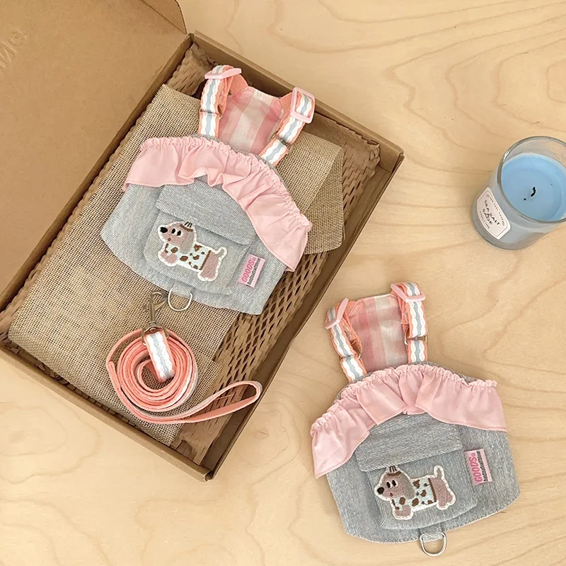 

Pet Spring Floral Bow Dress Teddy Short Sleeve Cute Home Sleepwear Dog Dresses for Small Dogs Puppy Clothes