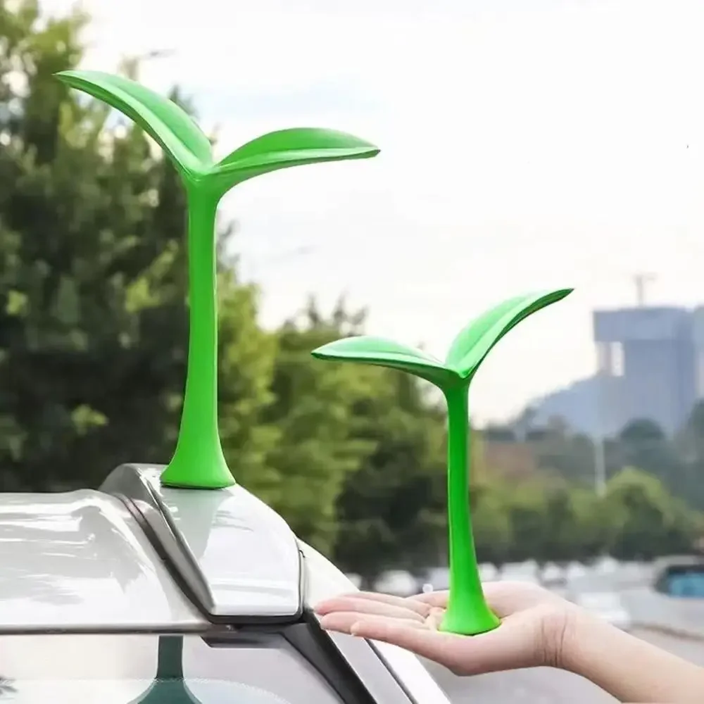 Creative cartoon 3D tree sapling antennae decoration for car exterior accessories on the roof