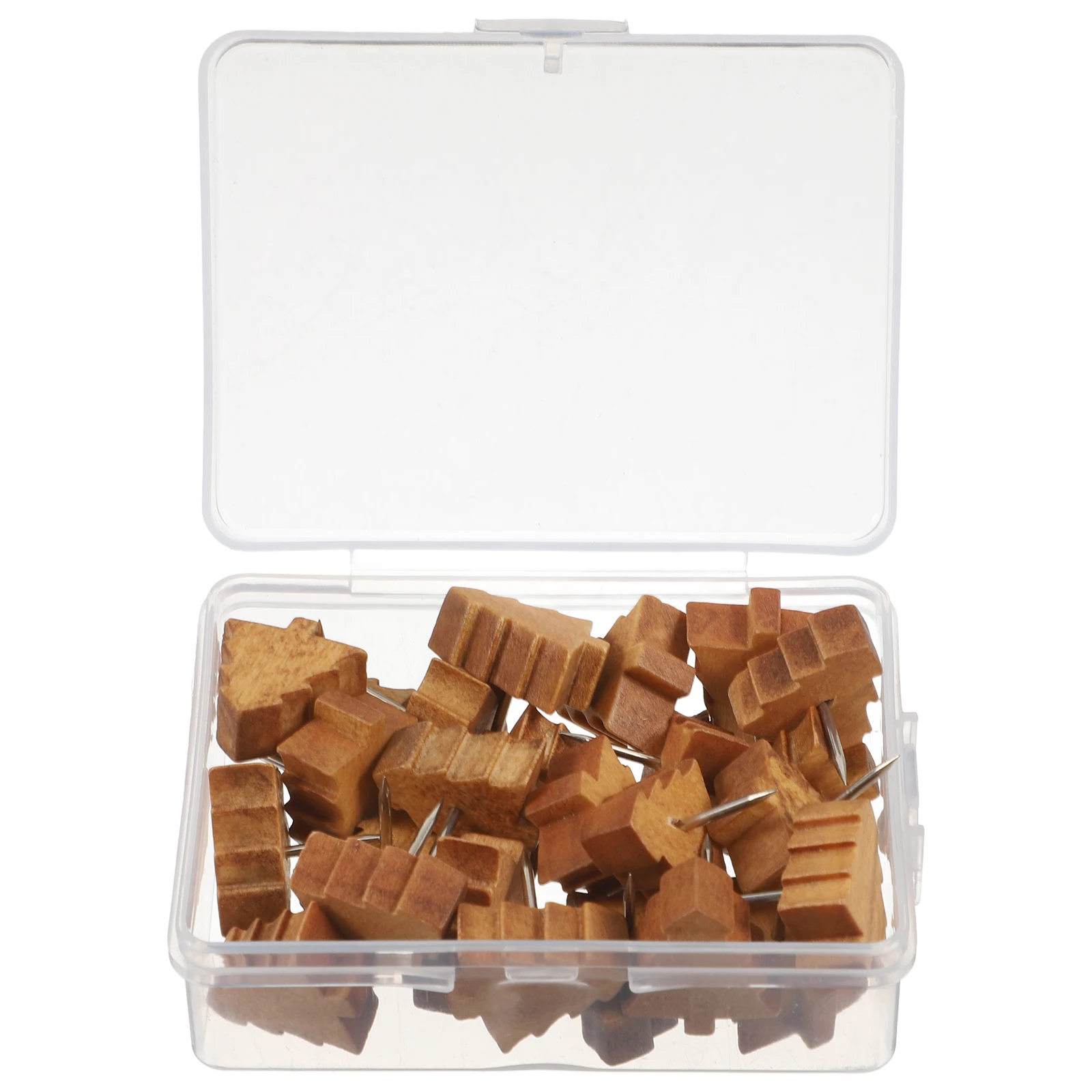 25 Stück Reißzwecken aus Kiefernholz, I-förmige Nagel-Korkbrettnadeln, Stahldraht, Reißzwecken, Holz, Metall, DIY, Fotowand, Display, Weihnachten