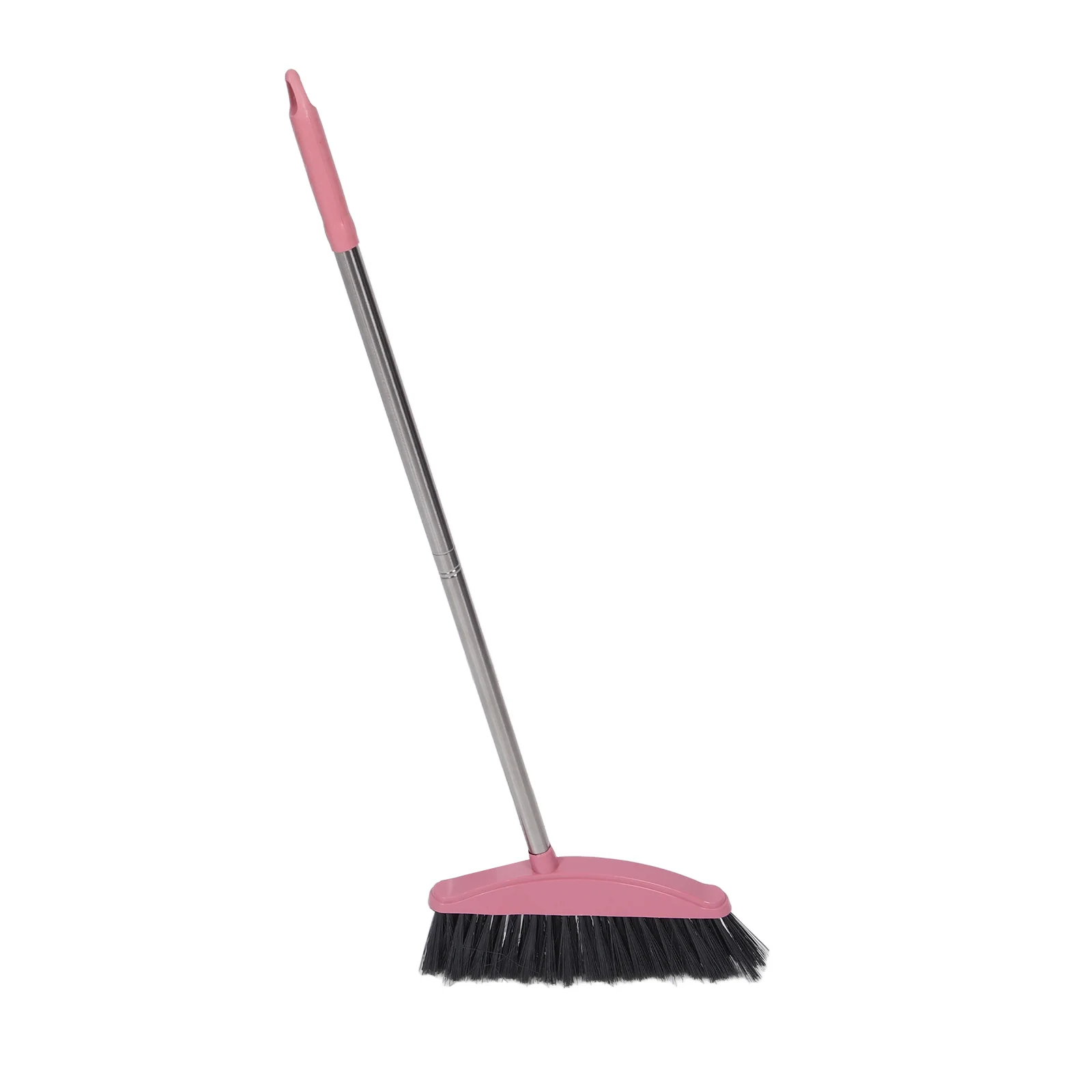 Stainless Steel Broom Home Cleaning Thickened Hygiene (Pink Single Set) Brooms Household Outdoor Device Floor Wiper Broomstick