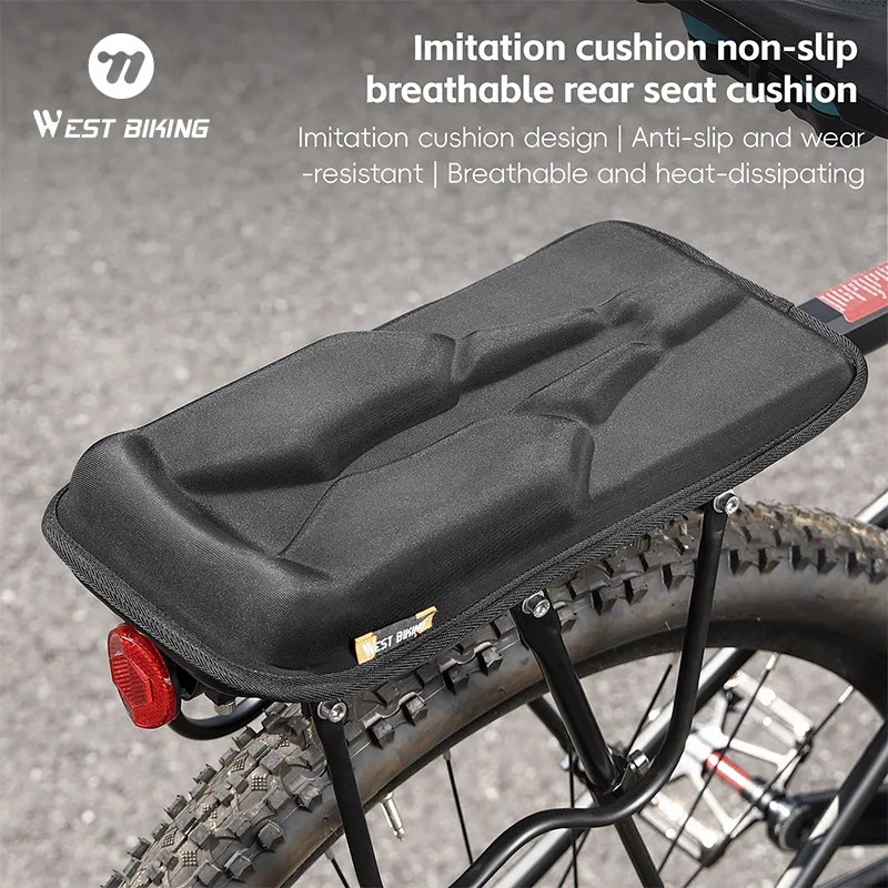 

WEST BIKING задняя полка для велосипеда, подушка для горного велосипеда, удобное амортизирующее мягкое сиденье для велосипеда с детским оборудованием