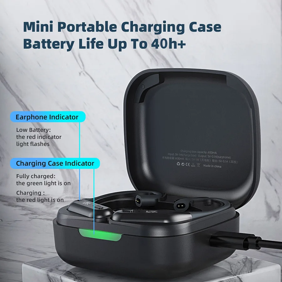 KZ AZ09 Pro Wireless Headphones Adapter Cable QCC3040 Bluetooth 5.2 Module Upgrade Cable Ear Hook C Pin With Charging Case