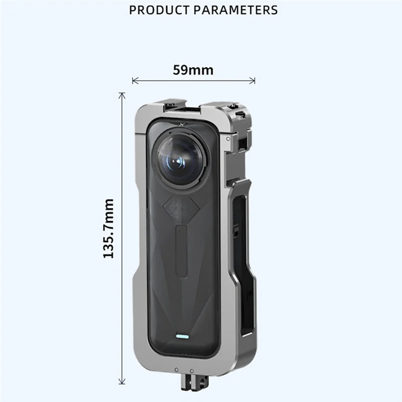 【البيع الساخن!】قفص إطار واقي لـ Insta360 X5 مع حافظة مثبتة على الحذاء البارد لملحقات كاميرا Insta 360 X5