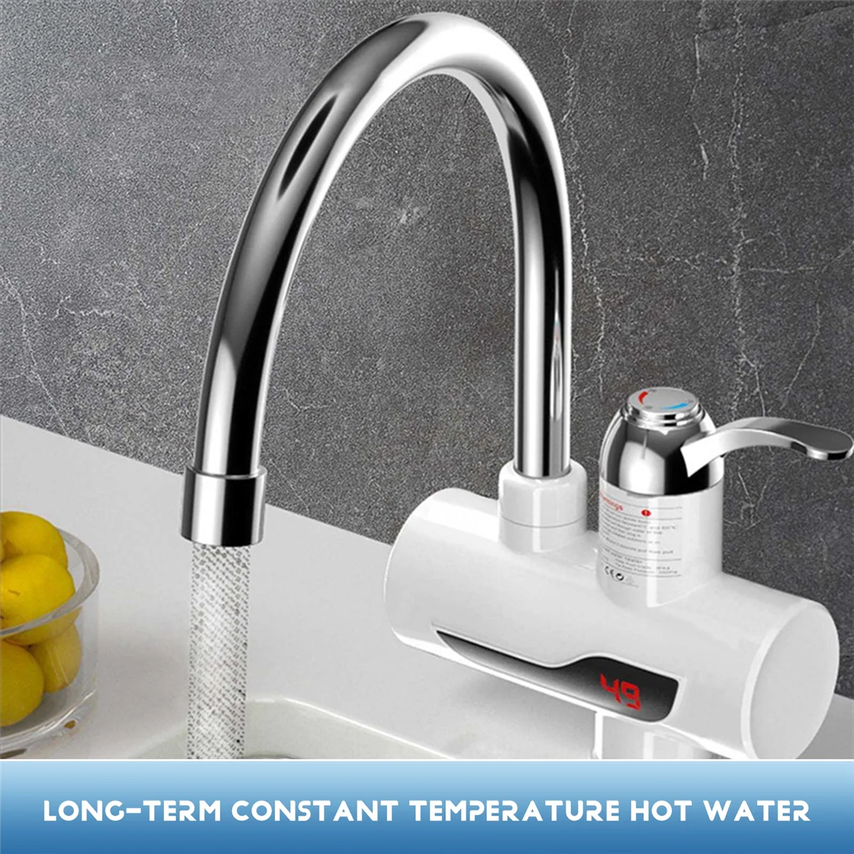 RIRI سخان مياه فوري المطبخ الكهربائي صنبور الماء الساخن سخان الحنفية التدفئة الباردة صنبور Tankless سخان مياه الاتحاد الأوروبي التوصيل