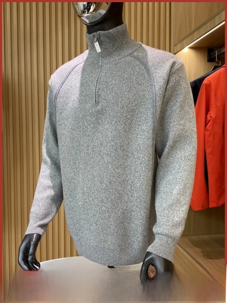 

Мужской вязаный свитер на молнии из смеси регенерированного волокна, мягкий и гладкий, модный, зимний, теплый цвет