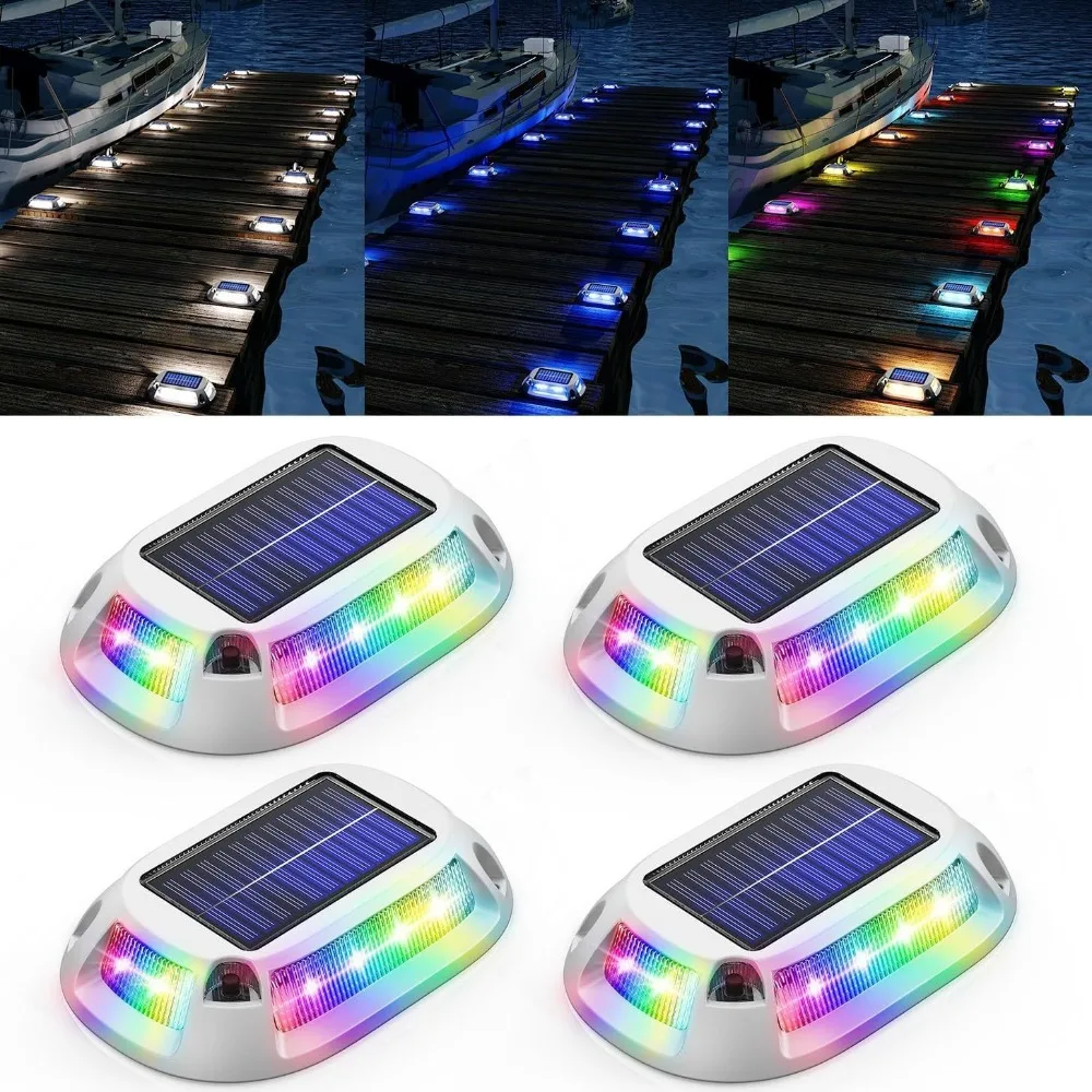 9 colors solar deck lights walk step light outdoor waterproof garden decor Swimming pool color fixed color lawn lamp magic color