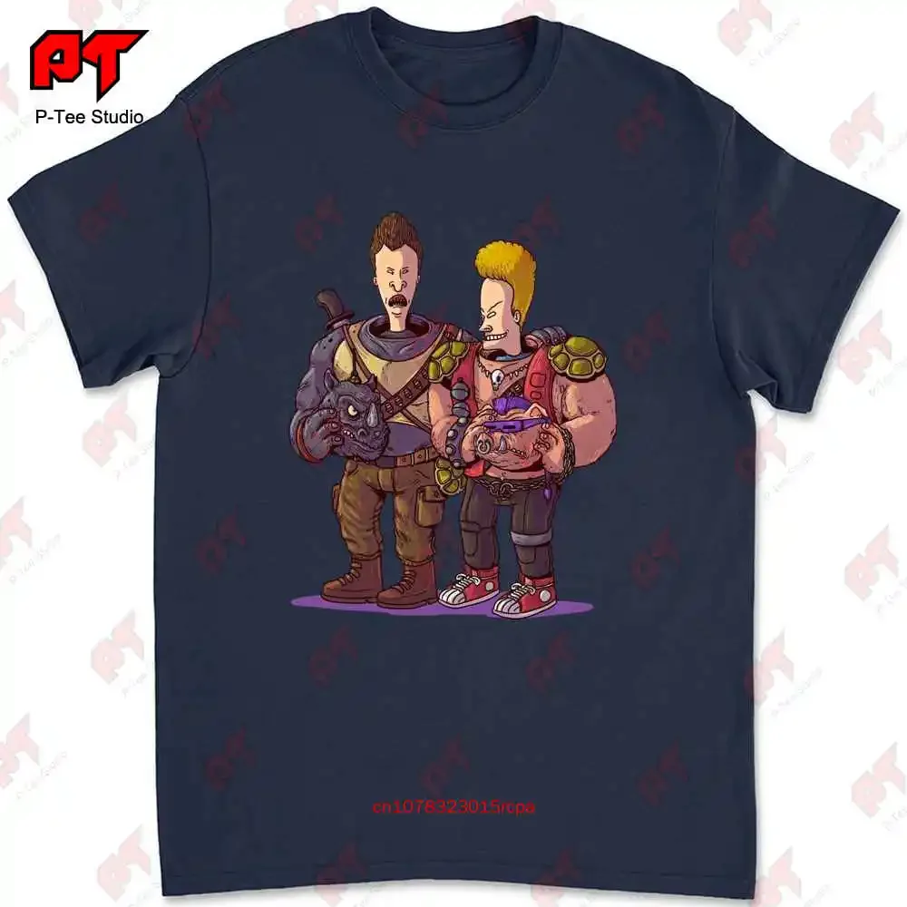 Bebop And Rocksteady Icons As Beavis And Butt-Head Funny Cosplay T-shirt 0MVF