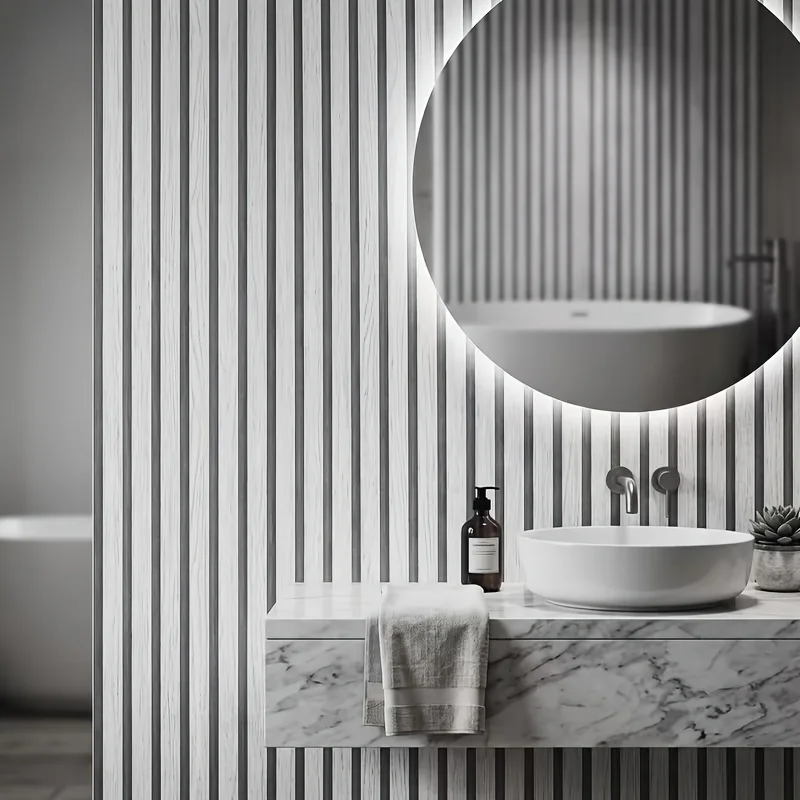 Grid Vinyl Self-Adhesive Wallpaper Easy 3D Vertical Stripes with Strong Backing Waterproof Scratch-Resistant Vintage Background