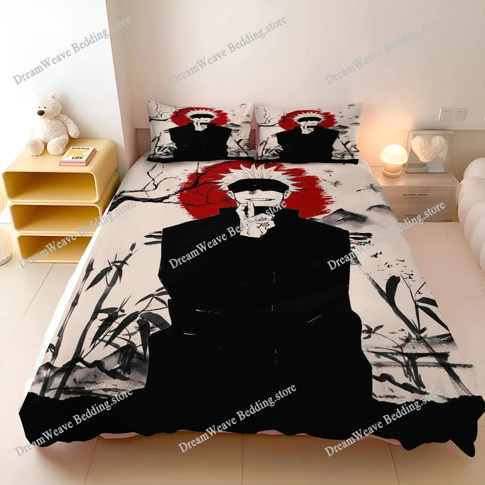 

Japan Famous Jujutsu Kaisen Bedding Set Anime Duvet Cover Sets Comforter Bed Linen Twin Queen King Single Size Dropshipping
