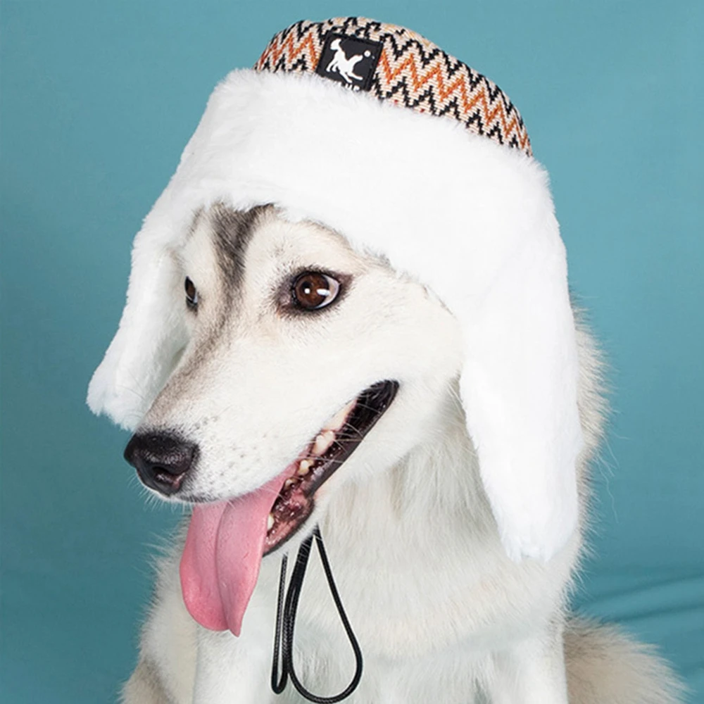 Dog Hats with Earmuffs Pets Cap Warm Adjustable Trapper Hat Cat Headwear for Small Medium Dogs Puppy Kitten Indoor Outdoor